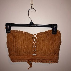 Knit bikini top